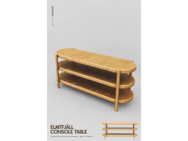Mix ELMTFJÄLL Console Table by NO STYLE X W O O D L A N D - The Sims 4 Custom Content