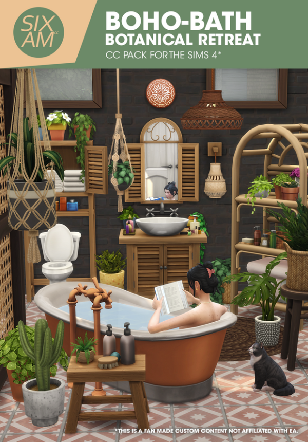 Maxis Match Boho Bath Botanical Retreat ( Pack for ) by simsfinds - The Sims 4 Custom Content