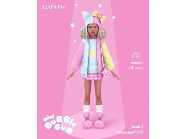 Maxis Match Bubblegum Mini Look 1 by Madlen - The Sims 4 Custom Content