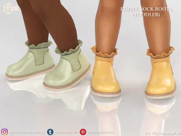 Maxis Match Cute warm ruffle sock boots for toddlers by mysteriousoo - The Sims 4 Custom Content