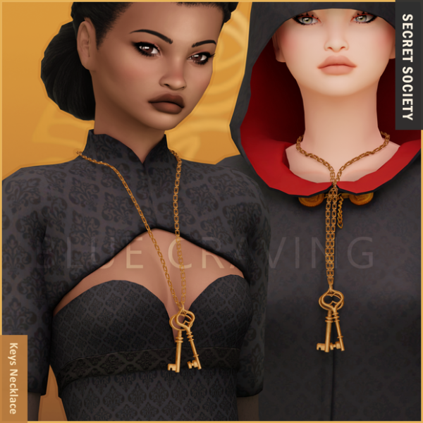 Alpha Blue Craving Keys Necklaces by bluecraving - The Sims 4 Custom Content