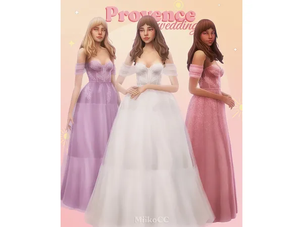 Provence wedding set ~ dresses & hairstyle by Miiko