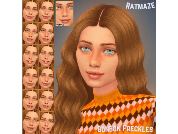 Maxis Match Bonbon Freckles (genetics) by Ratmazeplays - The Sims 4 Custom Content