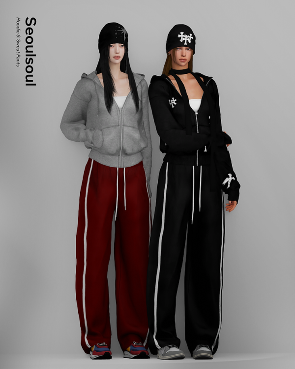 Alpha Hoodie Sweat Pants by simsfinds - The Sims 4 Custom Content
