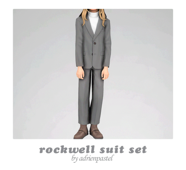Maxis Match Rockwell Kids Suit Set by simsfinds - The Sims 4 Custom Content