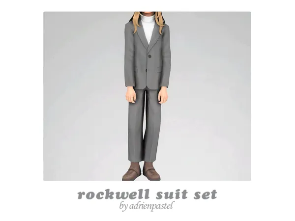 Maxis Match Rockwell Kids Suit Set by AdrienPastel - The Sims 4 Custom Content