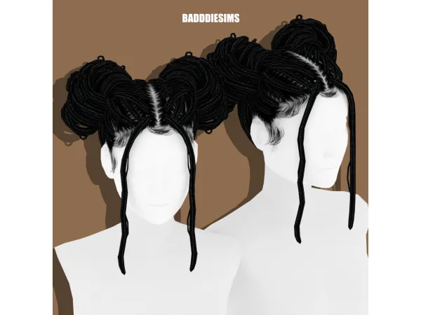 Mix LIZ BUN LOCS by BADDDIESIMS - The Sims 4 Custom Content