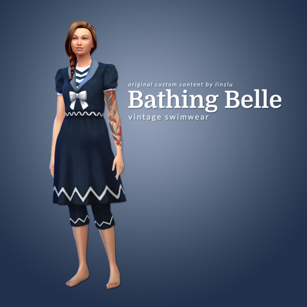 Maxis Match Bathing Belle Vintage Swimwear by simsfinds - The Sims 4 Custom Content