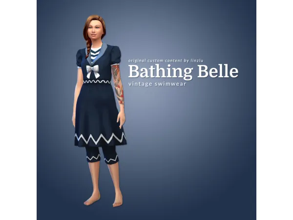 Maxis Match Bathing Belle Vintage Swimwear - The Sims 4 Custom Content