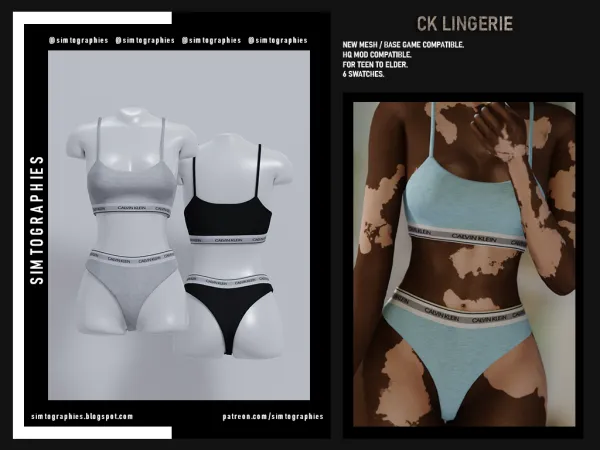 Alpha CK Lingerie by simtographies - The Sims 4 Custom Content