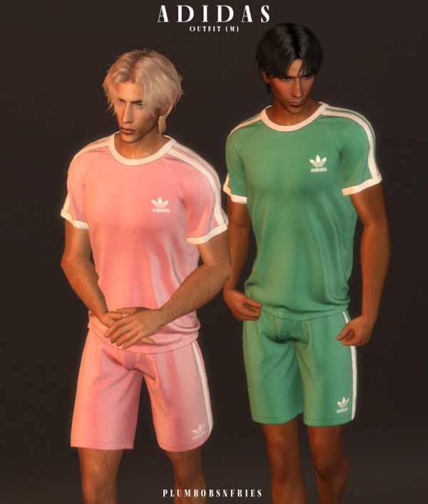 Alpha plumbobsnfries ADIDAS outfit (m) by simsfinds - The Sims 4 Custom Content
