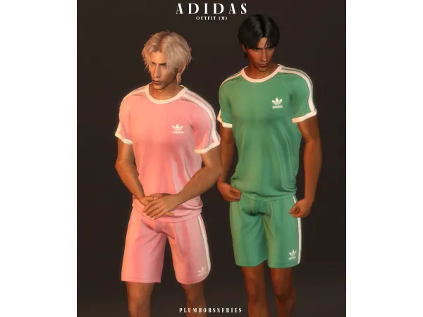 Alpha plumbobsnfries ADIDAS outfit (m) by plumbobsnfries - The Sims 4 Custom Content