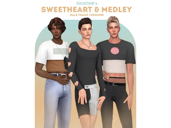 Maxis Match Sweetheart Bodysuit Medley Top FOR MALES by Solistair - The Sims 4 Custom Content