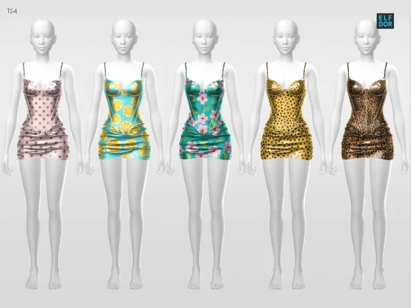 Alpha Belaloallure Tara Dress RC by elfdor - The Sims 4 Custom Content