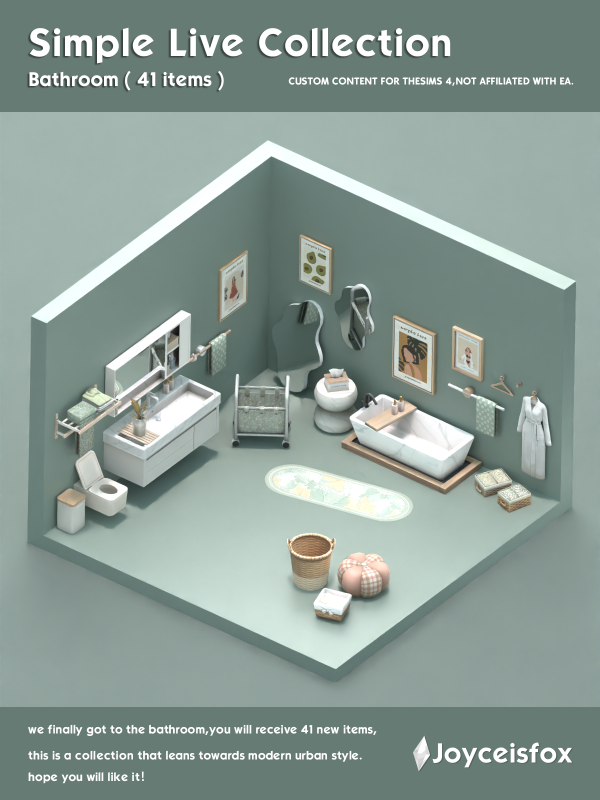 Maxis Match 5 Simple Live Collection Bathroom10623 Update by simsfinds - The Sims 4 Custom Content