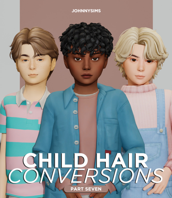 Maxis Match Child Hair Conversions by simsfinds - The Sims 4 Custom Content