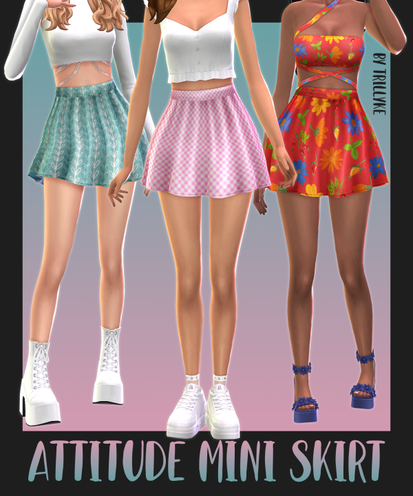 Maxis Match Attitude Mini Skirt by simsfinds - The Sims 4 Custom Content