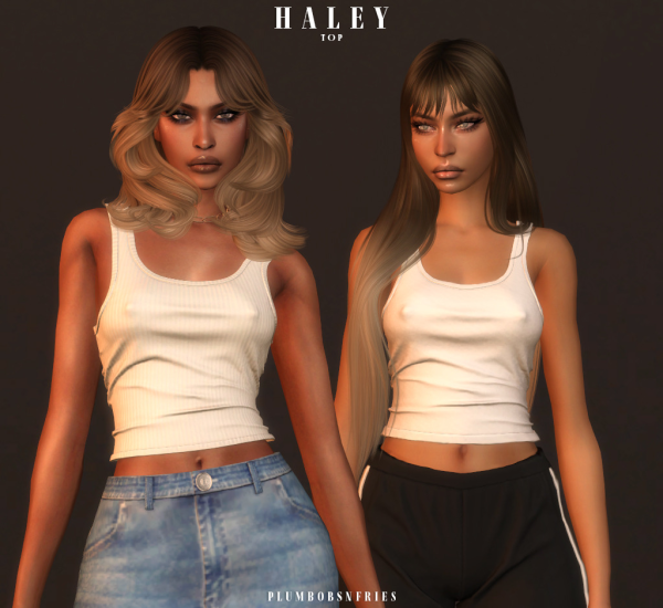 Alpha HALEY top by simsfinds - The Sims 4 Custom Content