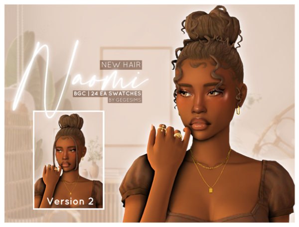 Maxis Match Naomi Hair by simsfinds - The Sims 4 Custom Content
