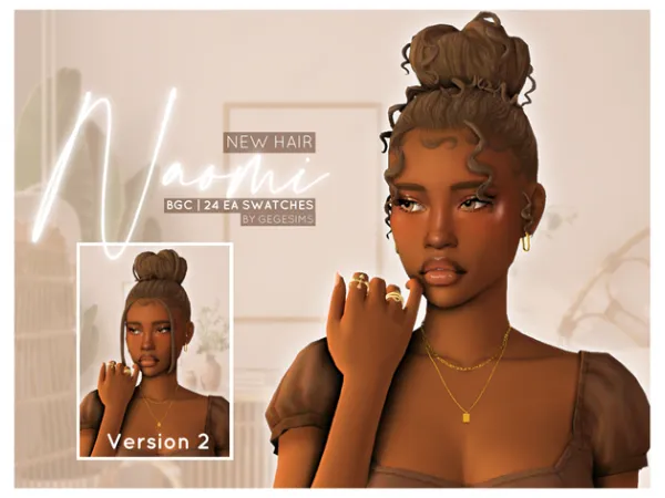 Maxis Match Naomi Hair - The Sims 4 Custom Content