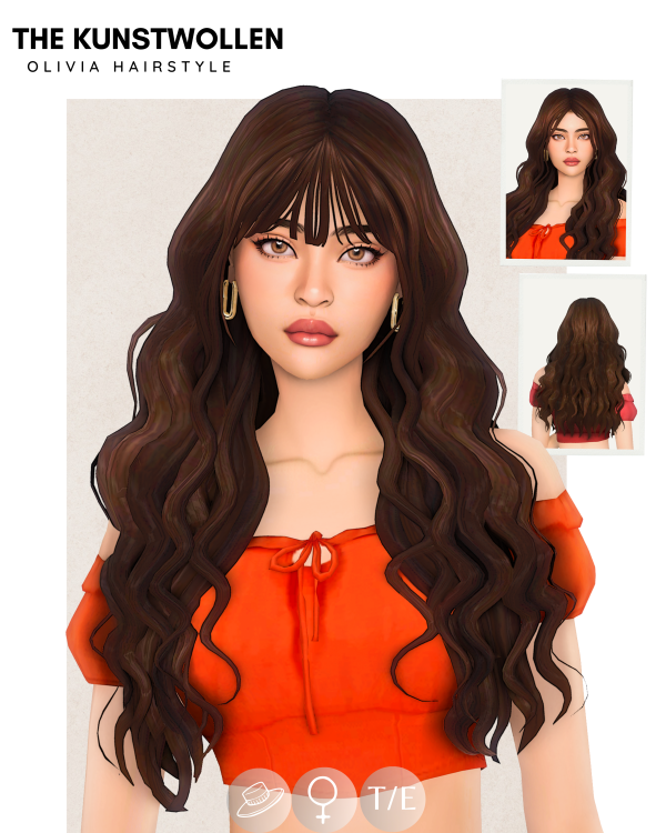 Maxis Match Olivia hair by simsfinds - The Sims 4 Custom Content