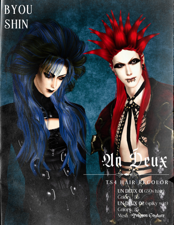 Alpha [BYOU SHIN] Un Deux (Hair Recolor) by simsfinds - The Sims 4 Custom Content