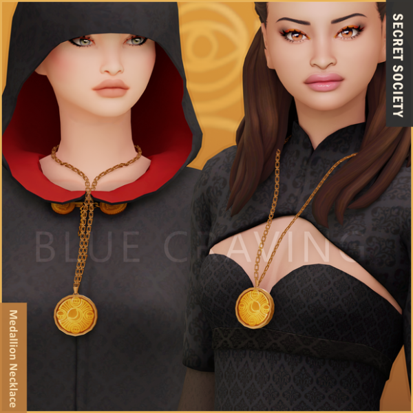 Mix Blue Craving Medallion Necklace by bluecraving - The Sims 4 Custom Content