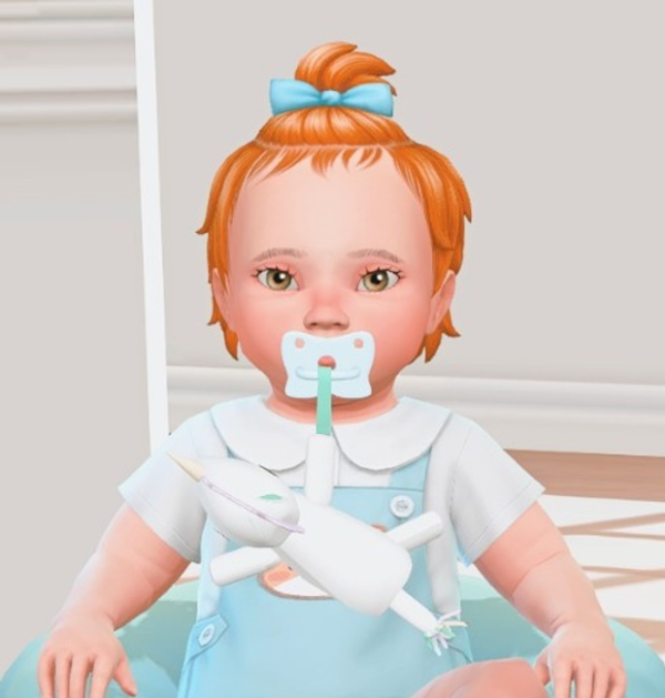 Maxis Match [Scarlett Bulckowisk] Butterfly Pacifier with Unicorn Plushie (Infants) by simsfinds - The Sims 4 Custom Content