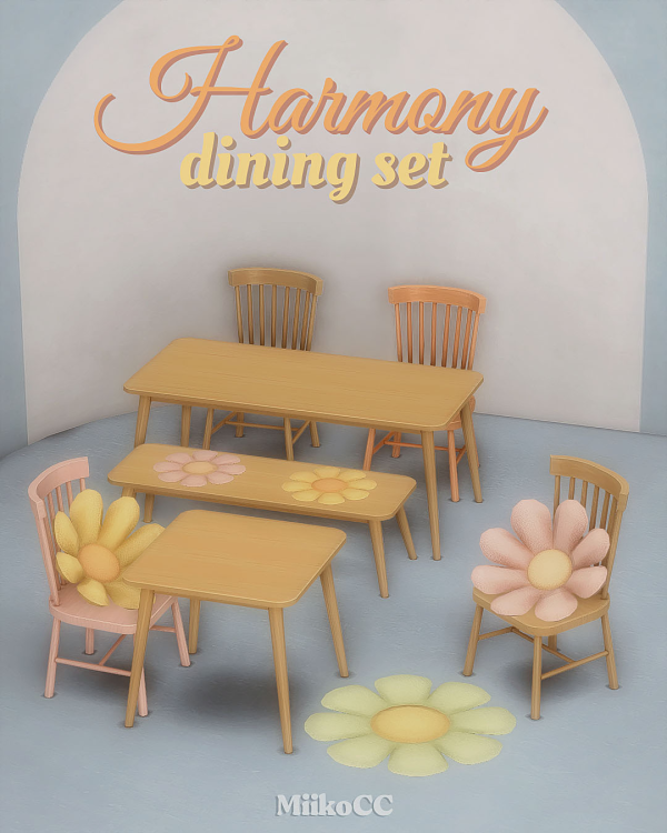 Maxis Match Harmony dining set by simsfinds - The Sims 4 Custom Content