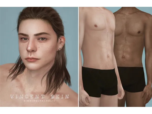 Alpha vincent skin by sims3melancholic - The Sims 4 Custom Content