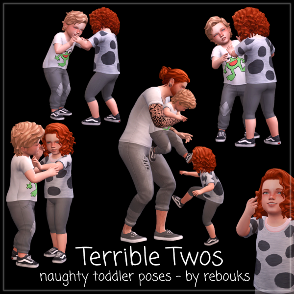 Mix Terrible Twos Naughty Toddler Poses by simsfinds - The Sims 4 Custom Content
