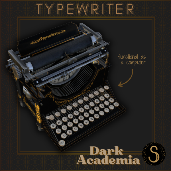 Alpha Functional typewriter by simsfinds - The Sims 4 Custom Content