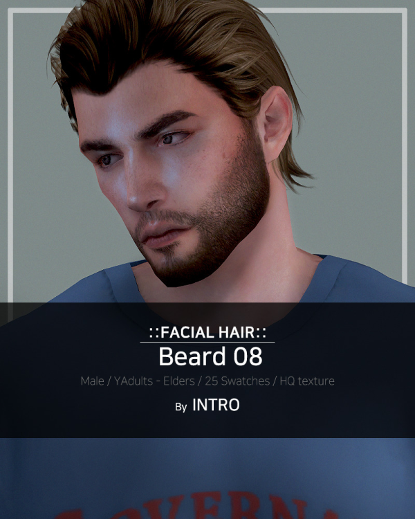 Mix [INTRO] Beard 08 09 by simsfinds - The Sims 4 Custom Content