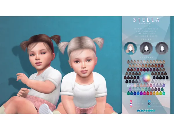 Alpha Stella Hairstyle (Requires The Chromatic Collection 1) by simsfinds - The Sims 4 Custom Content