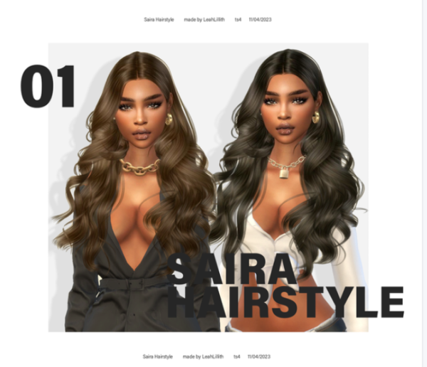 Alpha Saira Hairstyle by simsfinds - The Sims 4 Custom Content