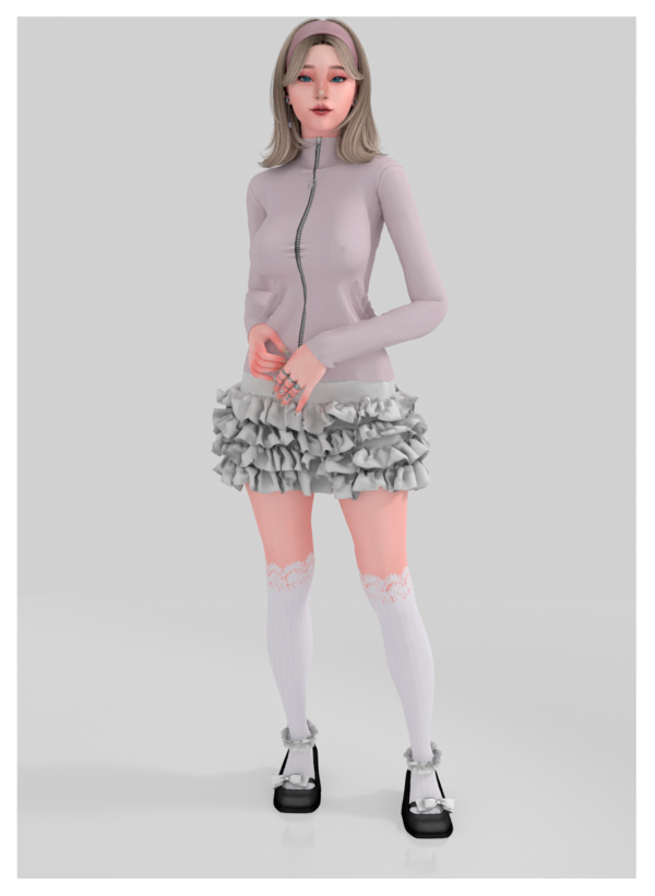 Alpha ANGEL CLOUD OUTFIT by ohmybunnny2 - The Sims 4 Custom Content