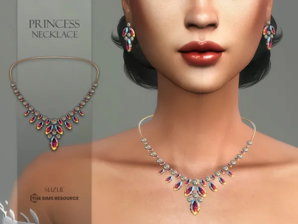 Alpha Princess necklace - The Sims 4 custom content