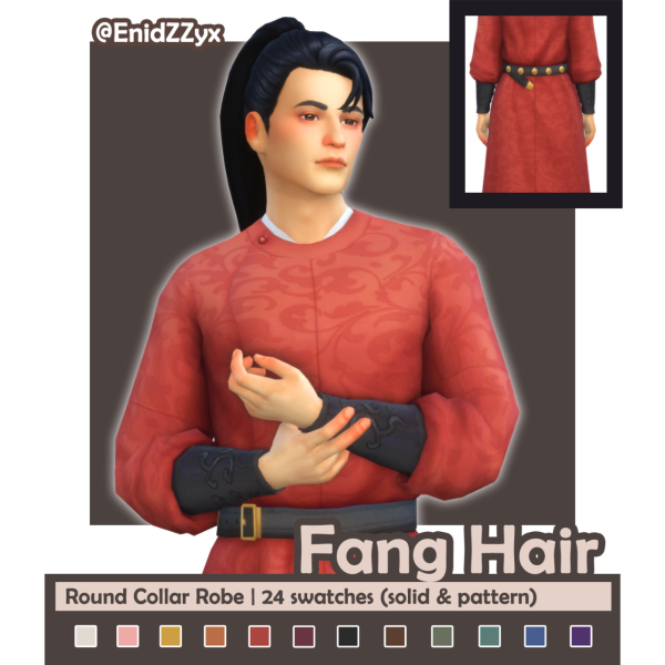 Maxis Match Round collar robe black boots (Tang Dynasty) by simsfinds - The Sims 4 Custom Content