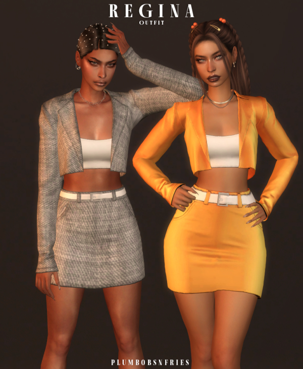 Alpha REGINA outfit by simsfinds - The Sims 4 Custom Content