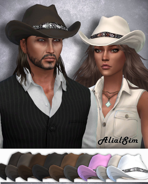 Maxis Match alialsim Lower Cowboy Hat by simsfinds - The Sims 4 Custom Content
