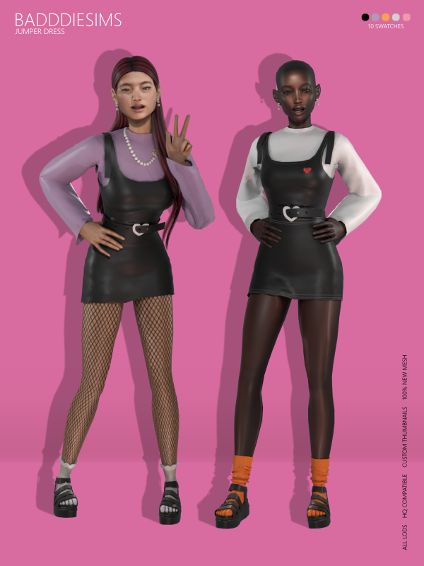 Alpha BADDDIESIMS JUMPER DRESS by simsfinds - The Sims 4 Custom Content