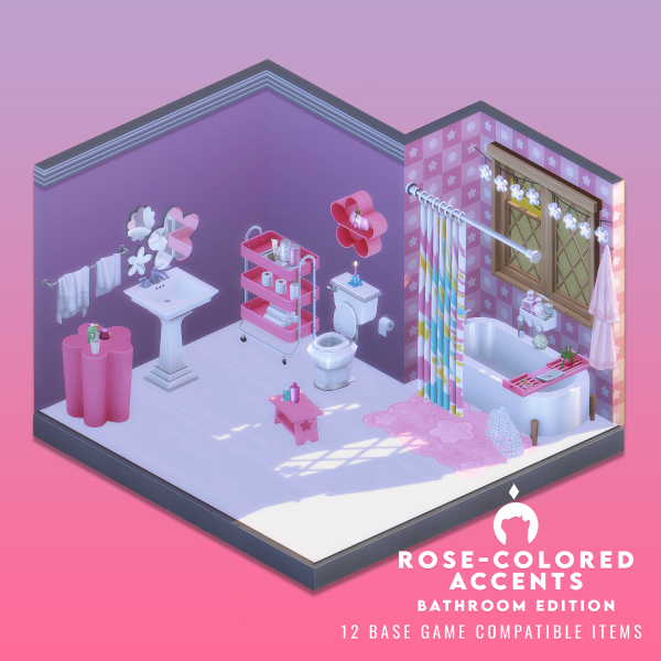 Maxis Match Rose Colored Accents Bathroom Edition by simsfinds - The Sims 4 Custom Content