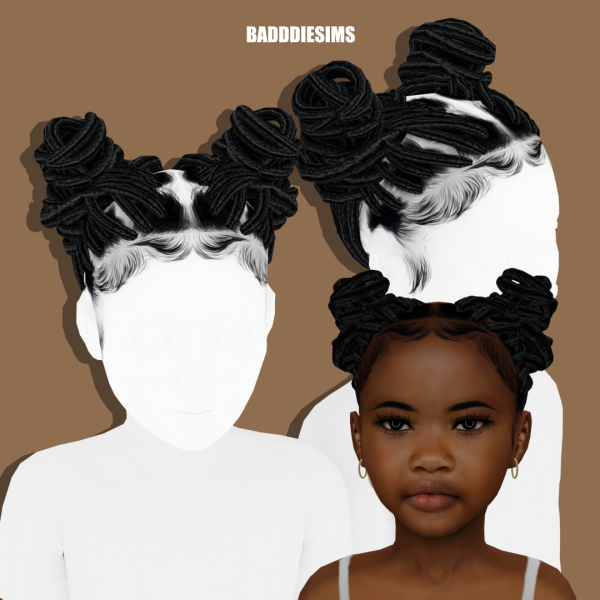 Mix KEYNA HAIR CHILD VERSION by simsfinds - The Sims 4 Custom Content