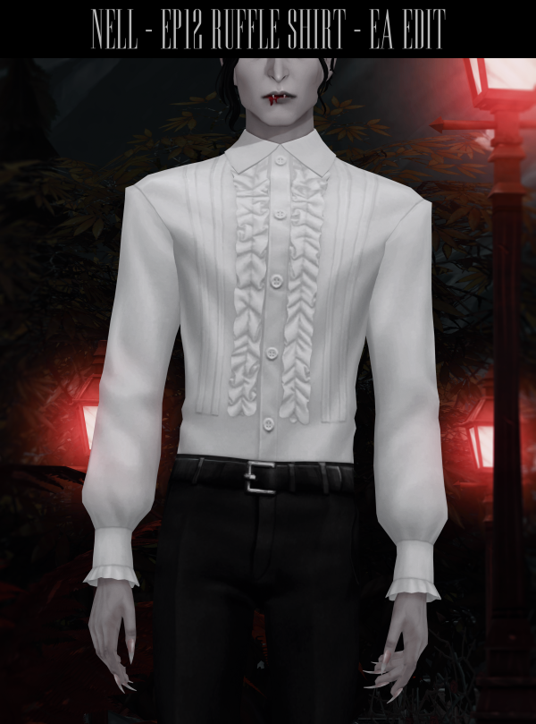 Maxis Match EP12 Male Ruffle Shirt (EA Edit) by simsfinds - The Sims 4 Custom Content