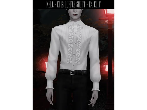 Maxis Match EP12 Male Ruffle Shirt (EA Edit) by NELL - The Sims 4 Custom Content