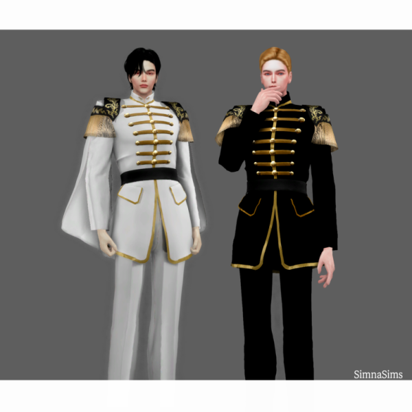 Alpha Romance Fantasy Male Uniform Romance Fantasy military uniform_M by simsfinds - The Sims 4 Custom Content
