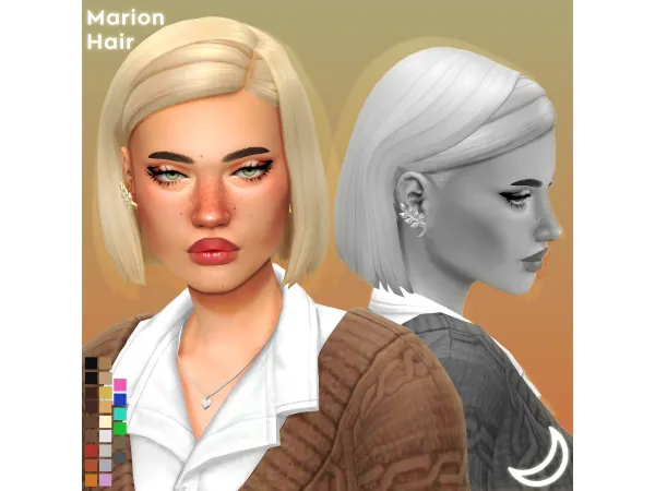 Maxis Match MARION HAIR by IMVIKAI by ImVikai - The Sims 4 Custom Content
