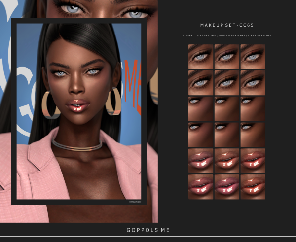 Alpha GPME GOLD MAKEUP SET CC65 by simsfinds - The Sims 4 Custom Content