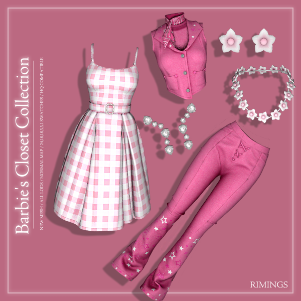 Alpha [RIMINGS] Barbie's Closet Collection by simsfinds - The Sims 4 Custom Content