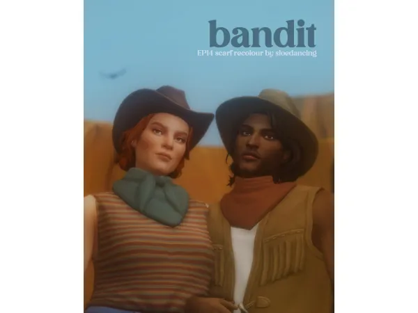 Maxis Match horse ranch bandit scarf recolours - The Sims 4 Custom Content
